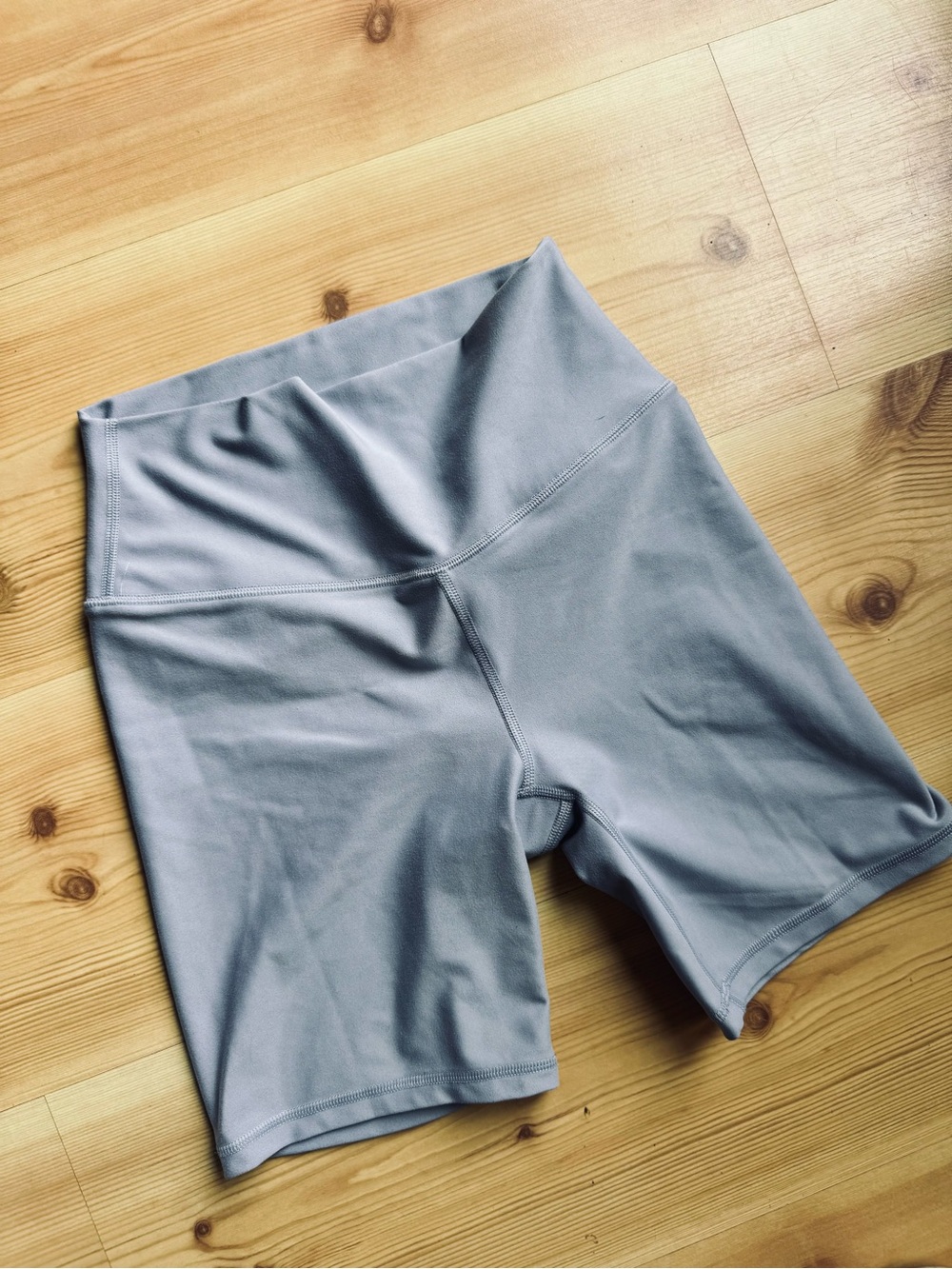 YPB High-Waist Light Blue/Gray Women's Bike Shorts